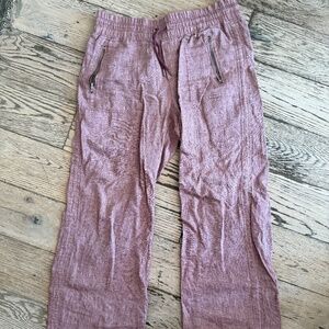 Athleta Cabo Linen Wide Leg Pant Dusty Rose sz 14
